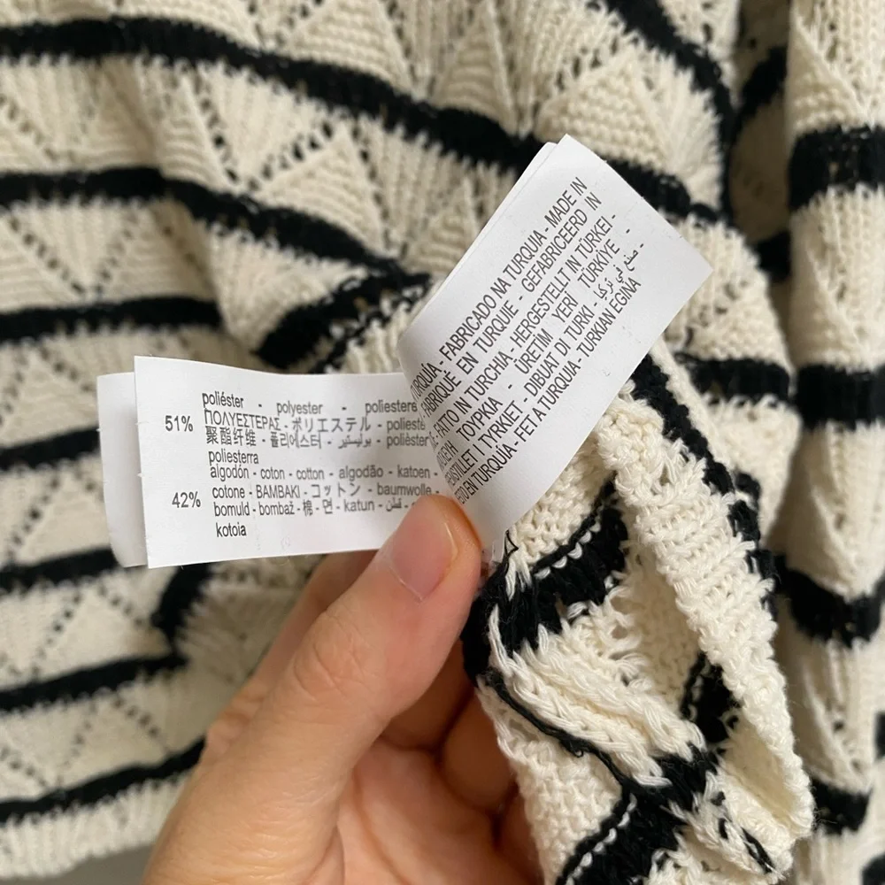 Zara Striped Crochet Top S - Picture 6 of 7